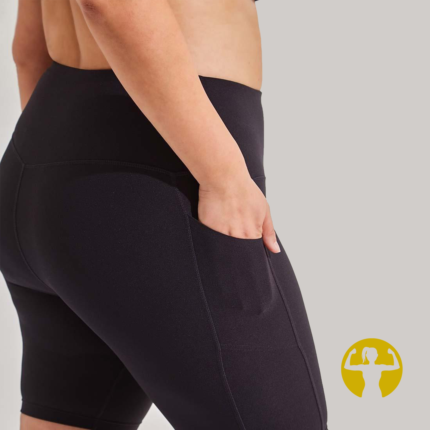 Brisk High Waisted Compression Shorts with Pockets (1X-3X)