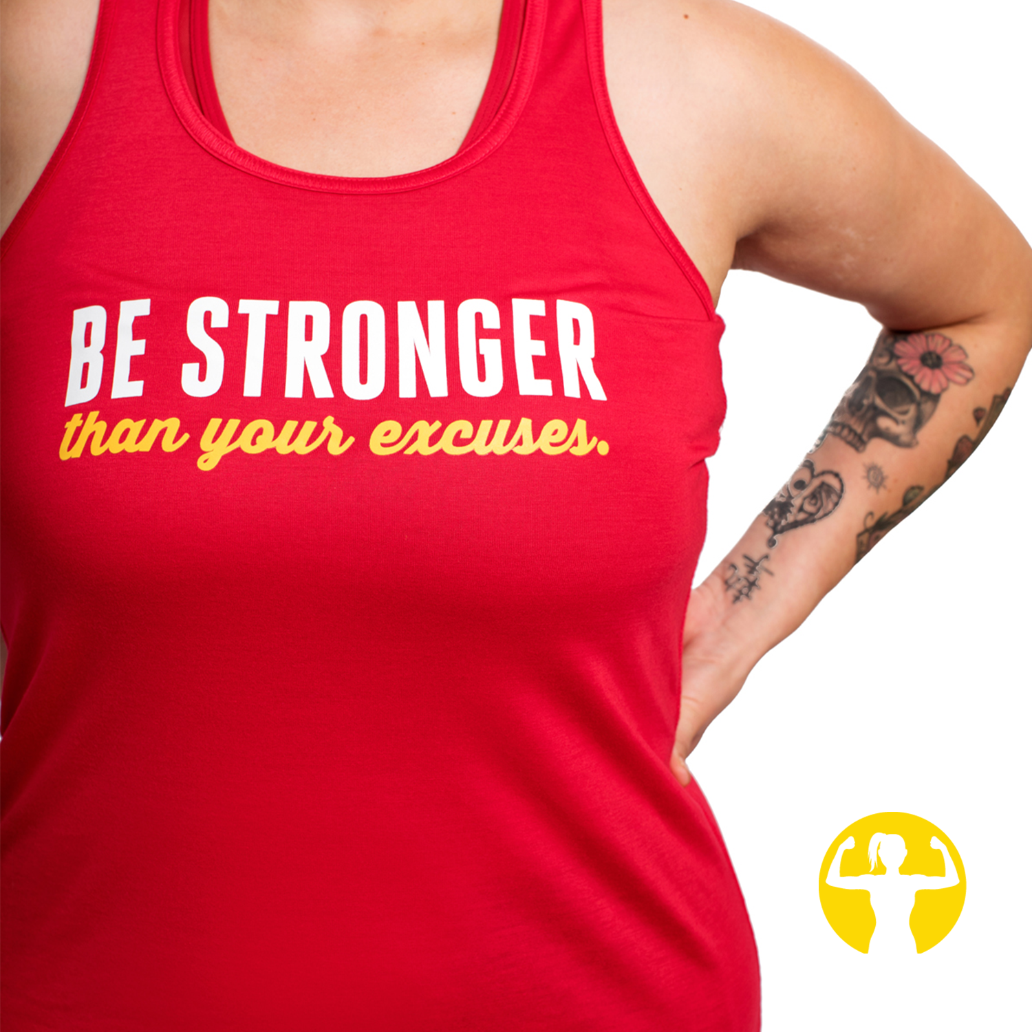 Be Stronger Than Your Excuses, Flowy Racerback Tank