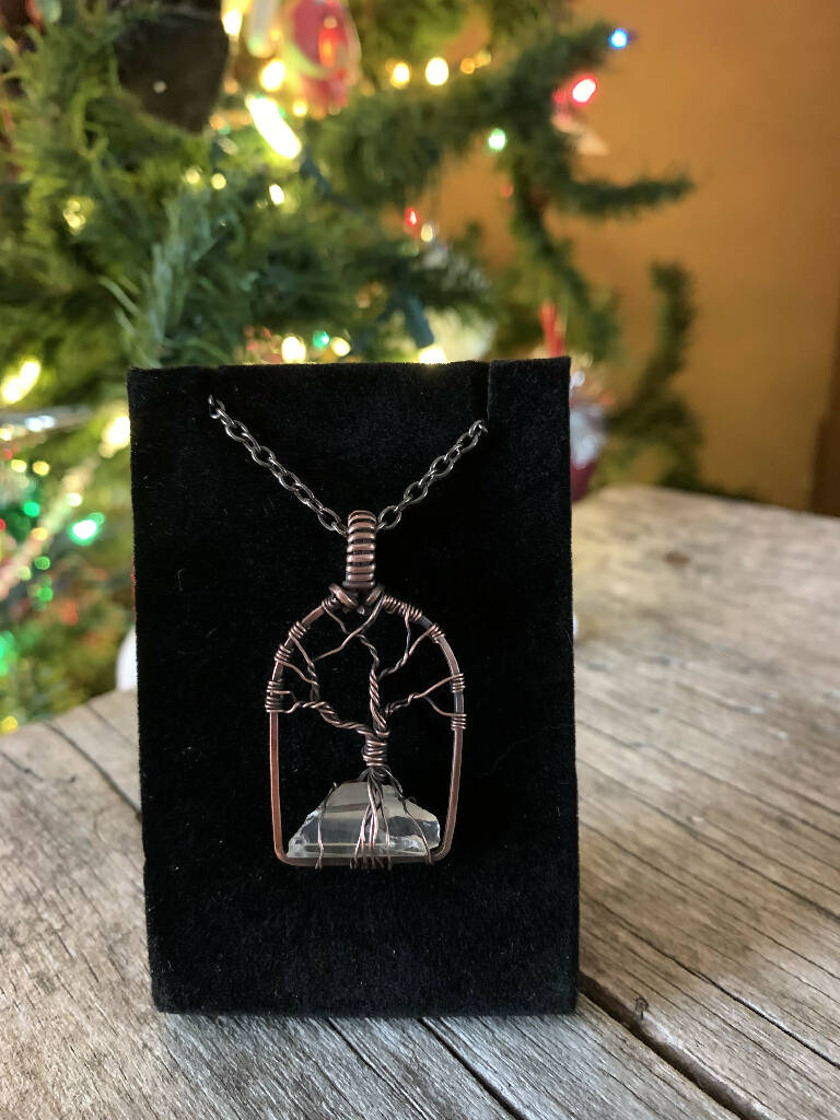 Crystal Quartz Tree of Life necklace
