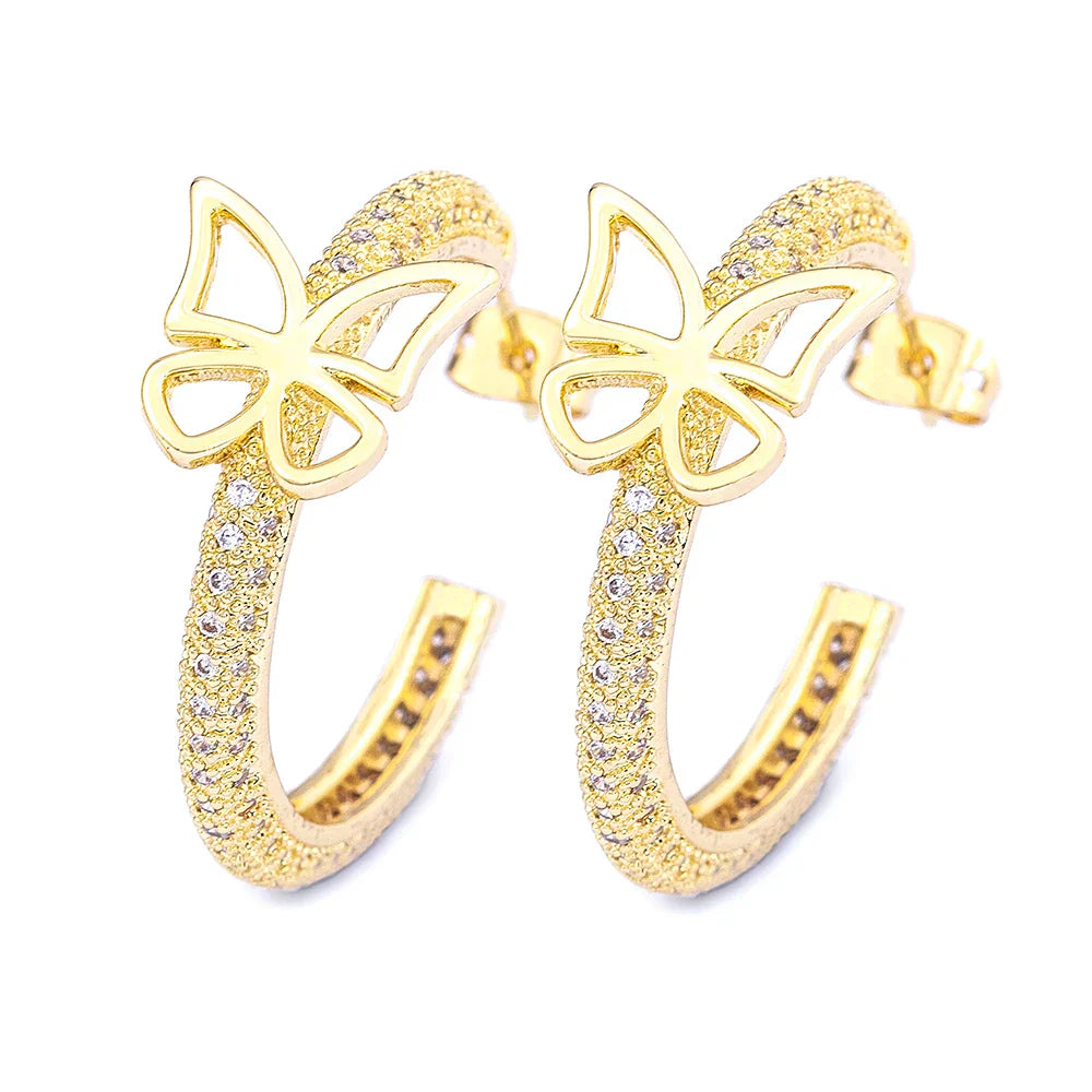 Exquisite Vintage Inspired Butterfly Hoop Earrings