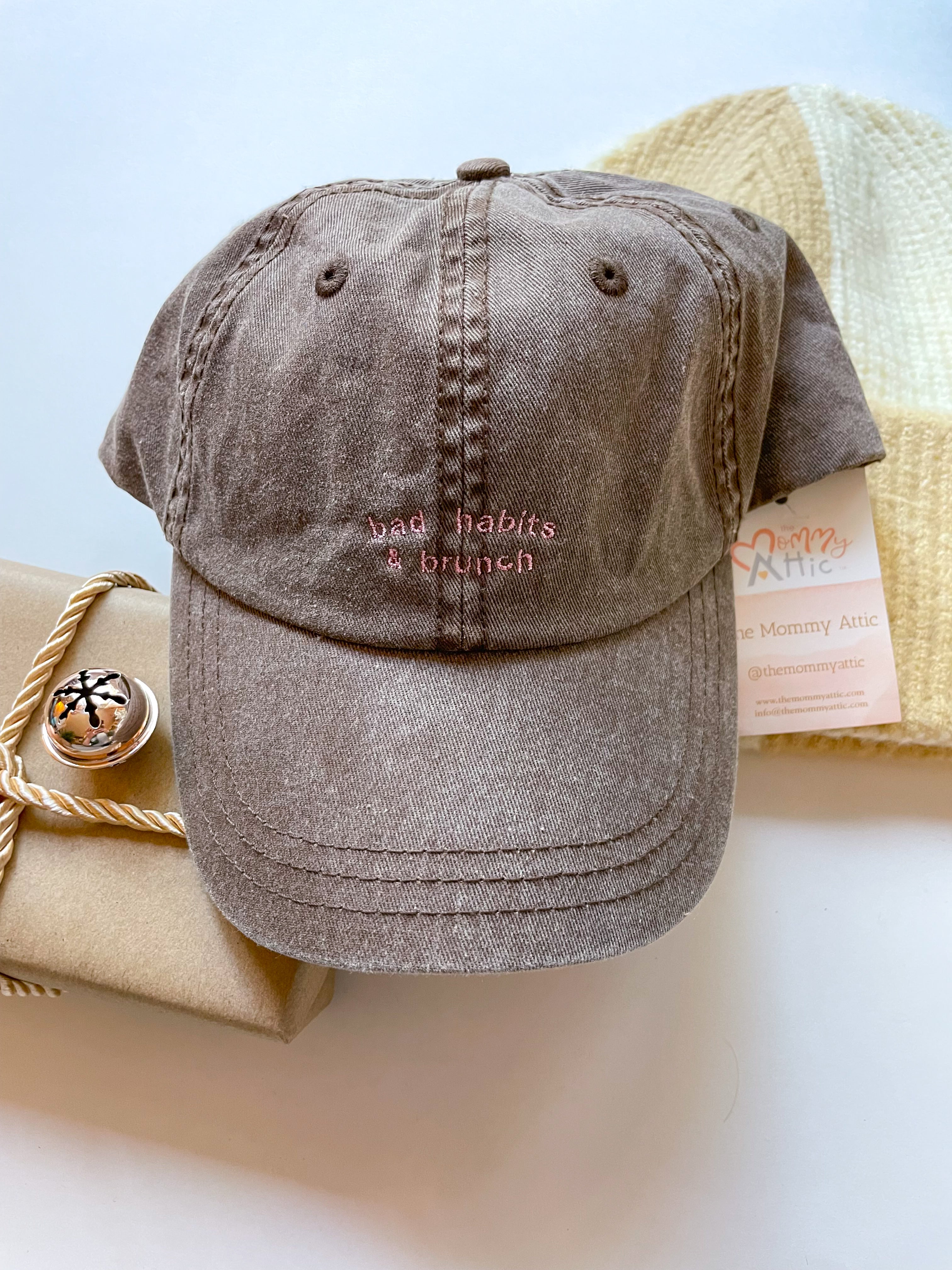 NEW - Bad Habits & Brunch - Vintage Wash Baseball Hats