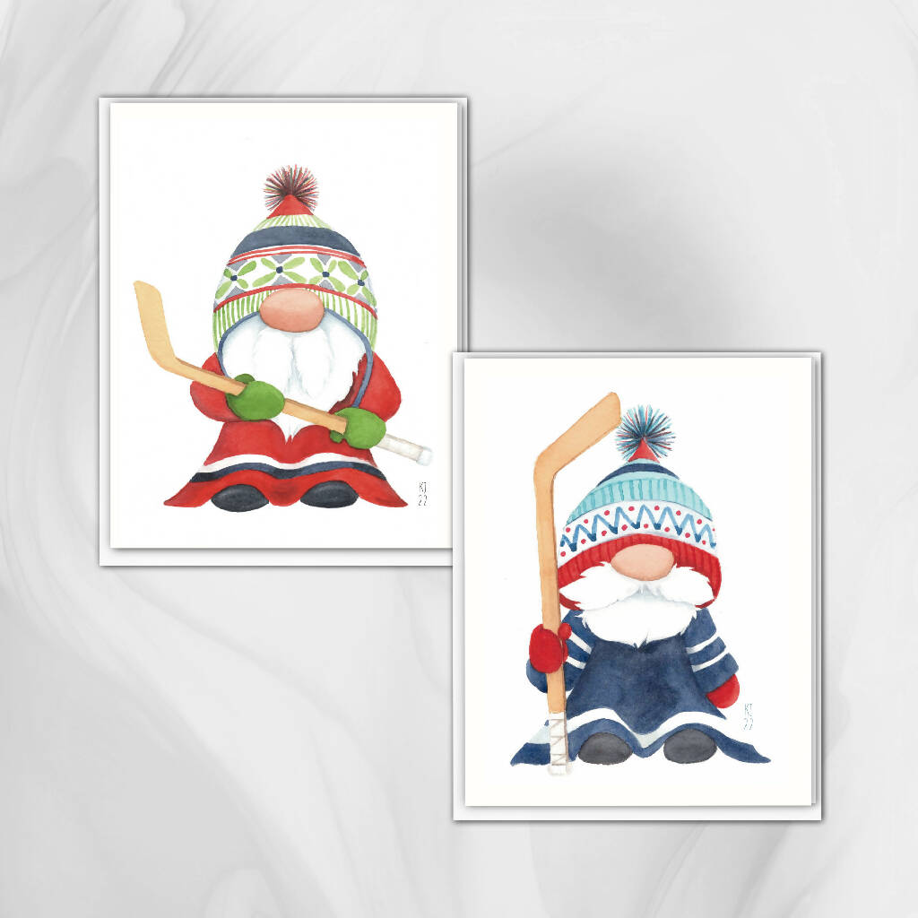 Hockey Gnomes - Set of 2 Note cards