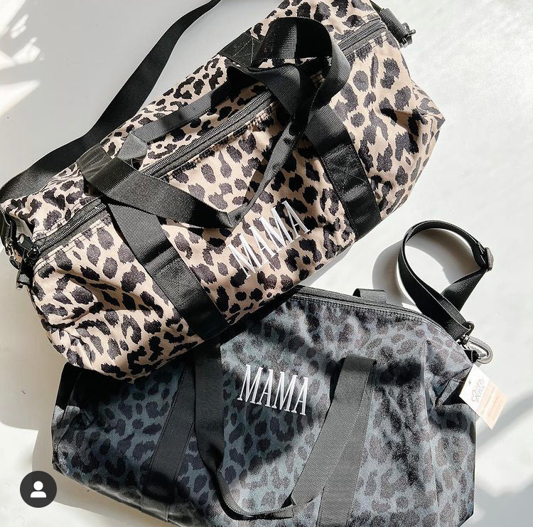 Embroidered Leopard Duffle Bags (2 Colours)