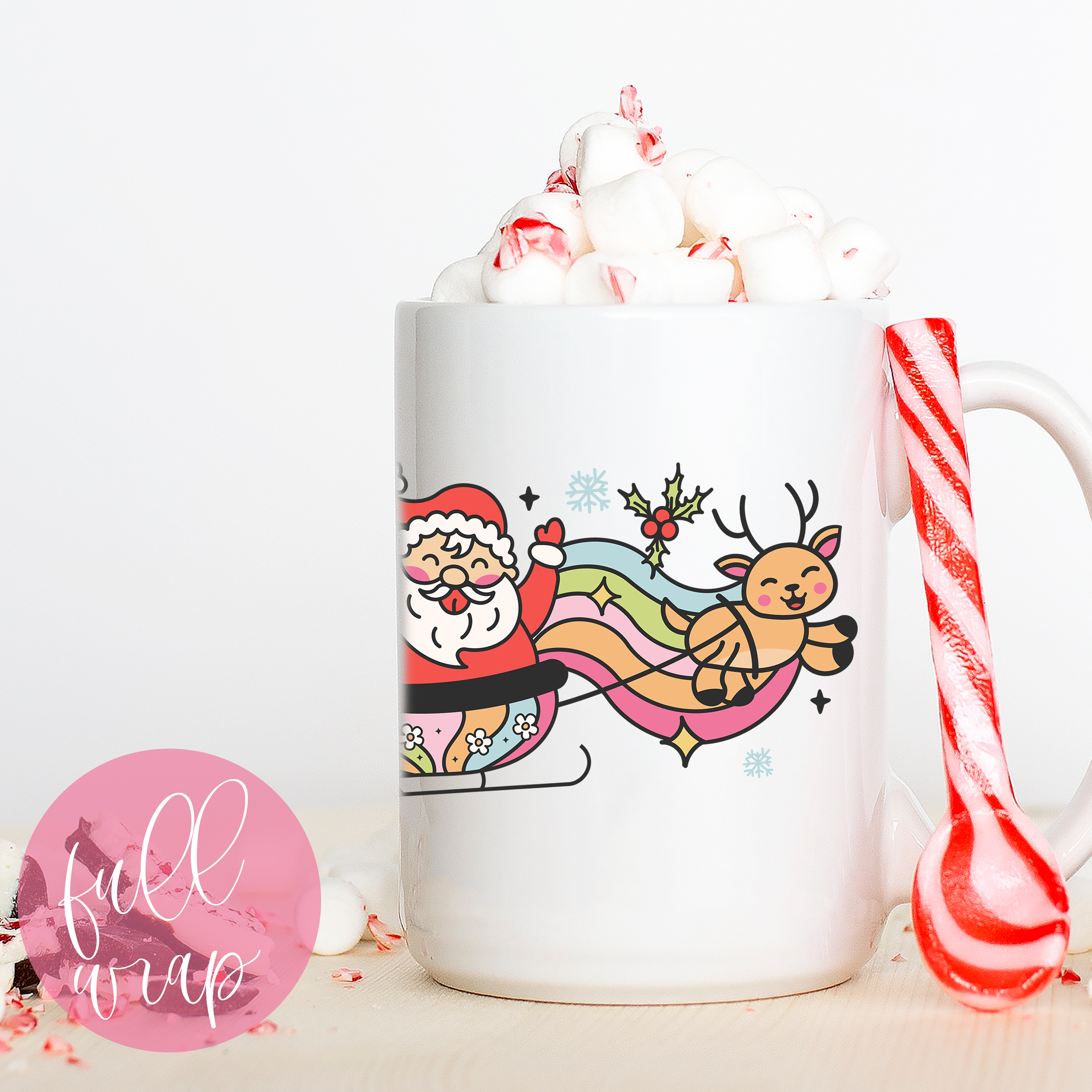 Rainbow Santa Wrap Mug