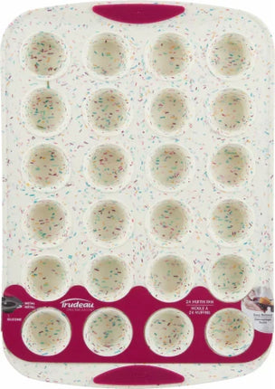 White Confetti 24- Count Silicone Mini Muffin Pan
