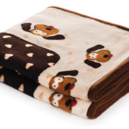 SMART PET LOVE BLANKET BRN/CREME 48X32"