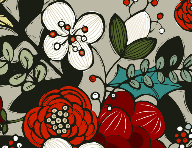red and white floral card - Just Simcoe