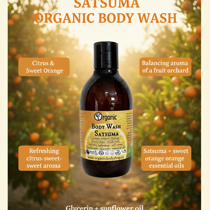 Satsuma Body Wash. Balancing aroma of a fruit orchard.