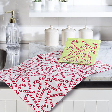 Candy Cane Dish & Towel Set