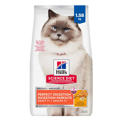 Hill's Science Diet 7+ Perfect Digestion Cat Chicken Barley & Whole Oats 3.5LB