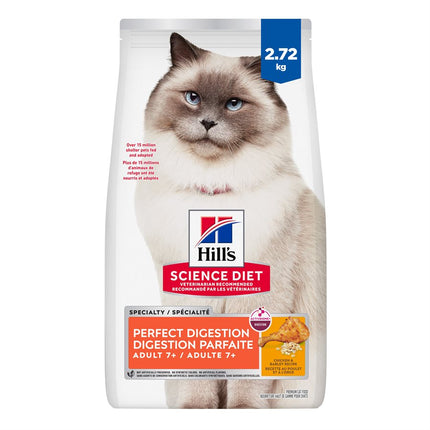 Hill's Science Diet 7+ Perfect Digestion Cat Chicken Barley & Whole Oats 6LB