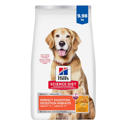 Hill's Science Diet 7+ Perfect Digestion Dog Chicken Whole Oats & Brown Rice 22LB