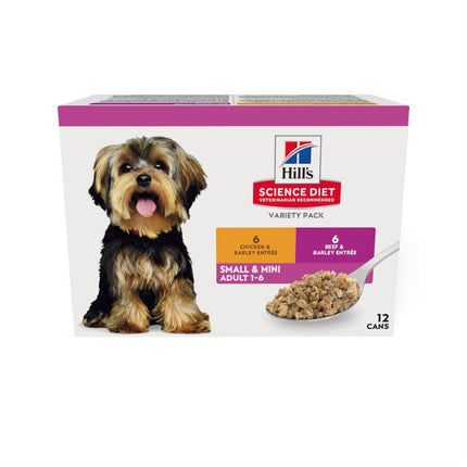 Hill's Science Diet Adult Dog Small & Mini Breed Chicken & Beef Variety Pack 12 / 5.8oz