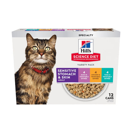 Hill's Science Diet Adult Cat Sensitive Stomach & Skin Variety Pack 12 / 2.9oz