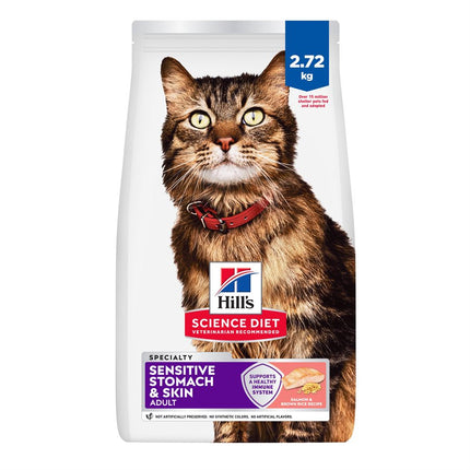 Hill's Science Diet Adult Cat Sensitive Stomach & Skin Salmon 6LB