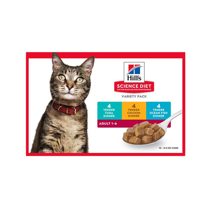 Hill's Science Diet Adult Cat Tender Dinner Variety Pack 12 / 5.5oz