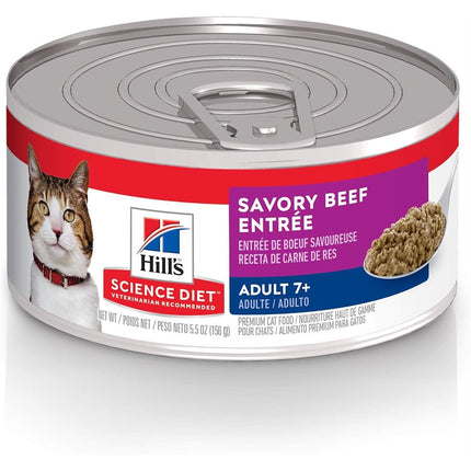 Hill's Science Diet Senior 7+ Cat Beef Entrée 24 / 5.5oz