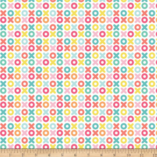 Be the Rainbow Collection - XOXO on white 1/2 yard