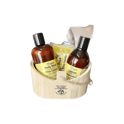 Pina colada bath+body gift in wood caddy - Just Simcoe