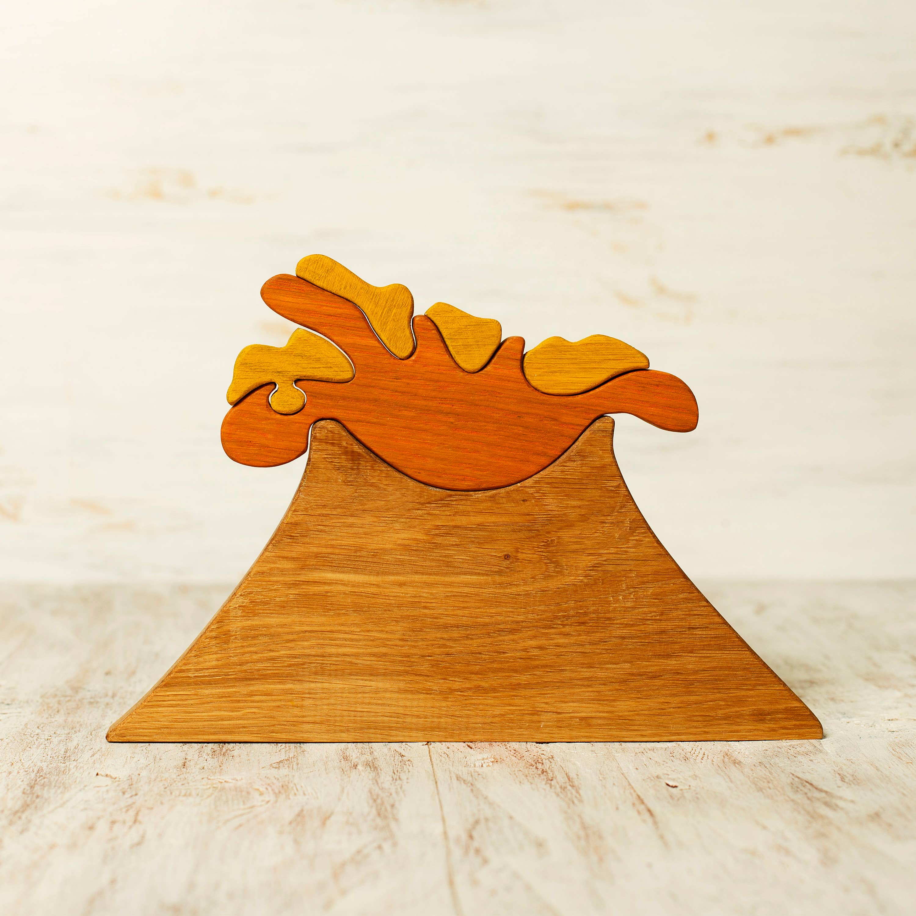 Volcano Wooden Puzzle toy Dinosaurs Playset