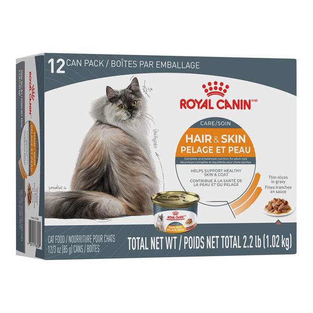 Royal Canin Feline Care Nutrition Hair & Skin Slices in Gravy Multipack 12 / 3oz