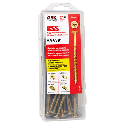 5/16" X 6" RSS GRK Screw (Qty: 50)