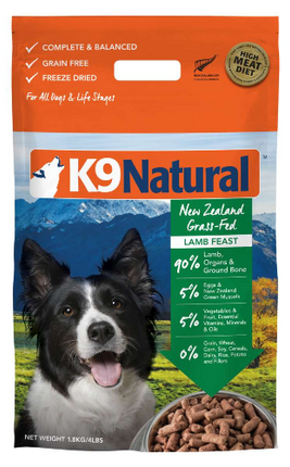 K9 NATURAL LAMB FREEZE DRIED 1.8KG