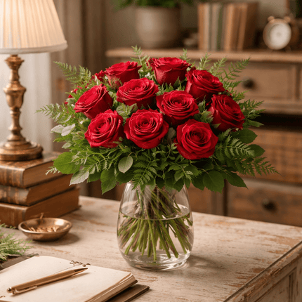 Bespoke Bouquet of 12 Long Stem Roses - JustSimcoe.ca