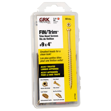 9 X 4" Trim Head GRK Screw (Qty: 50)