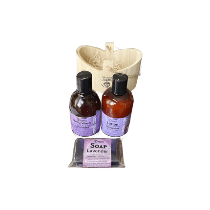 Lavender Bliss bath+body gift in wood caddy - Just Simcoe