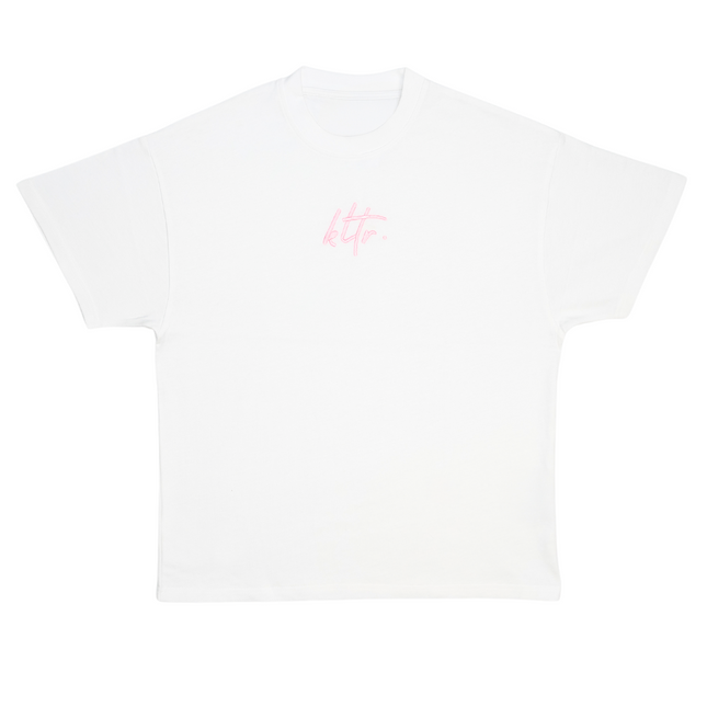 KLTR White Tee Baby Pink