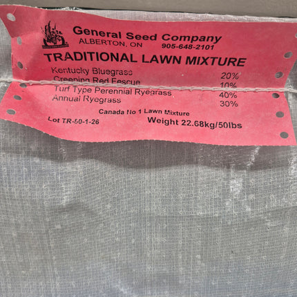 Traditonal Lawn Mixture Grass Seed - 50 lbs