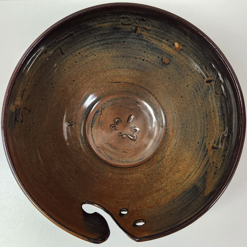 Firefly Pottery Ceramic Yarn Bowl, #9 Bronze Dragonfly (Store Pickup Only)