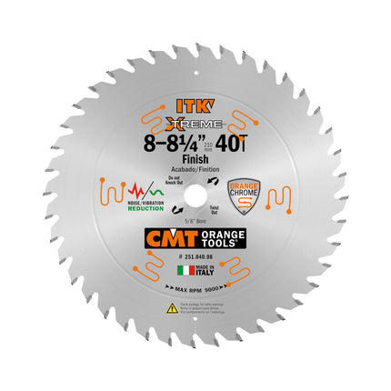 CMT ITK Xtreme 8-1/4" X 40 Finish Saw Blade