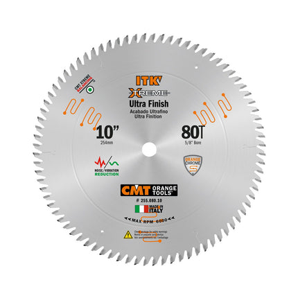 CMT ITK Xtreme 10" X 80 Tooth Ultra Finish Blade