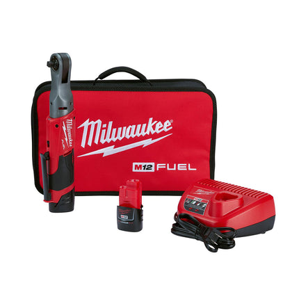 Milwaukee M12 Fuel 3/8" Ratchet w/ 2 X 2.0Ah Battery