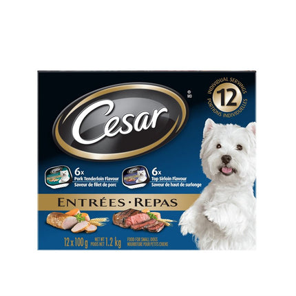 Cesar Adult Dog Entrées Pork Tenderloin & Top Sirloin Multipack 2x6 / 100g