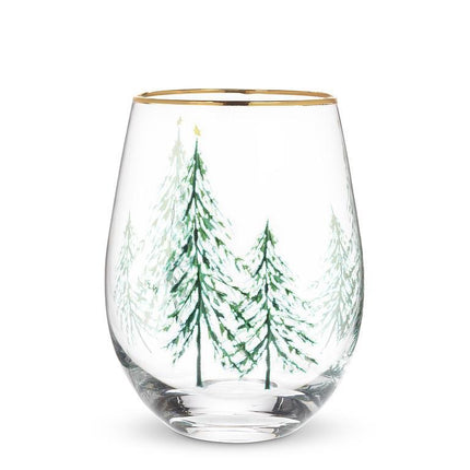 Winter Tree Stemless Wine Glass