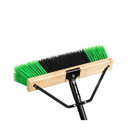24" Push Broom/ Green Bristle w/ Brace