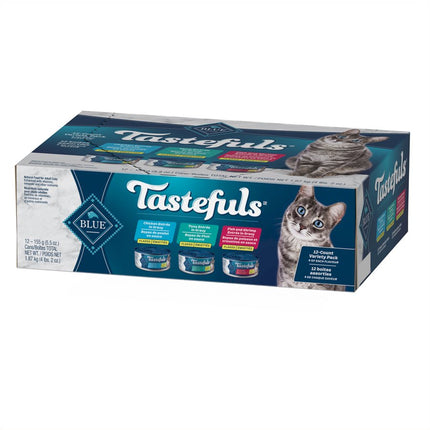 Blue Buffalo Tastefuls Chicken, Tuna, Fish / Shrimp Flaked Variety Pack 12 / 5.5oz