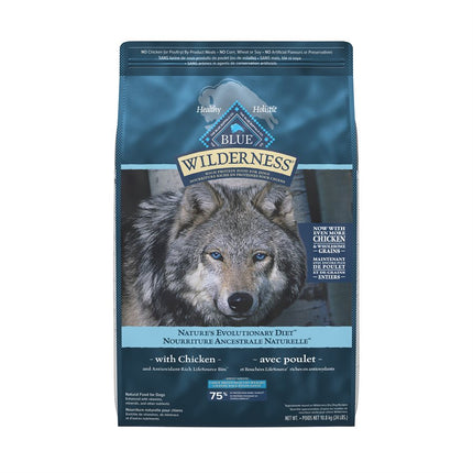 Blue Buffalo Wilderness Large Breed Healthy Weight Adult Dog Chicken w / Grain 24LB