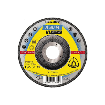 Kronenflex grinding discs A 30 M Special 5 x 1/4" x 7/8"