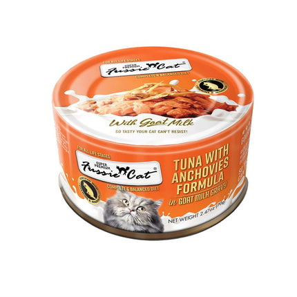 Fussie Cat Premium Tuna with Anchovies in Goats Milk 24 / 2.47oz