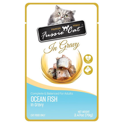 Fussie Cat Premium Oceanfish in Gravy Pouches 12 / 2.47oz