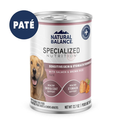 Natural Balance Specialized Nutrition Dog Sensitive Skin + Stomach with Salmon & Brown Rice 12 / 12.7oz