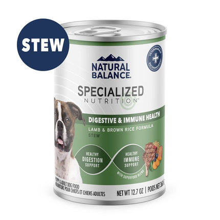 Natural Balance Specialized Nutrition Dog Digestive + Immune Lamb & Brown Rice 12 / 12.7oz