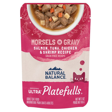 Natural Balance Cat Platefulls Indoor Salmon, Tuna, Chicken & Shrimp Formula 24 / 3oz