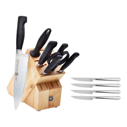 8 Piece, Knife Black Set- Four Star Series