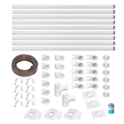 3-Inlet Central Vacuum Install Kit with Pipe - In-Store Only