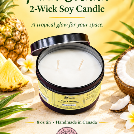 Piña Colada Soy Candle | 2-Wick, 8 oz Tin